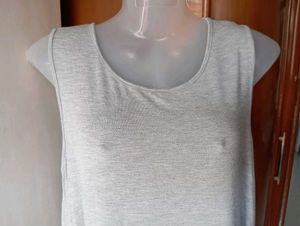 Grey Sleeveless Casual Top