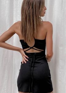 URBANIC Chic Black Halter Neck Bodycon Dress