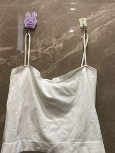 White Basic Cami Top With Built In Pads