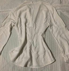 Cream Casual Button-Up Top