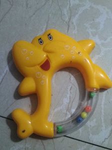 Yellow Dolphin Rattle Toy