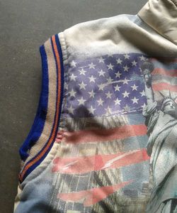 Unique Graphic Print Vest Jacket