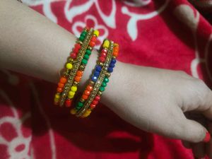 Colorful Beaded Bangle Set