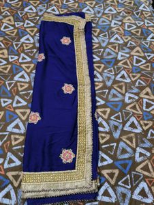 Royal Blue Silk Saree with Blouse
