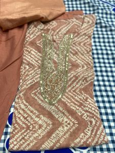Designer Peach Kurta Set with Dhoti Pants