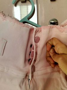 Pink High-Waisted Denim Jeans