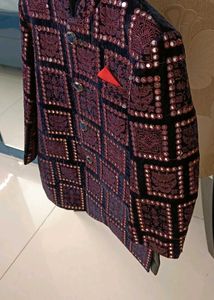 Elegant Embroidered Velvet Boy Party Jacket