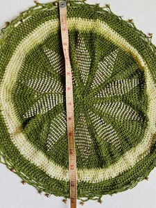 Knitted Beaded Dishcloth/Pooja Thali Cover