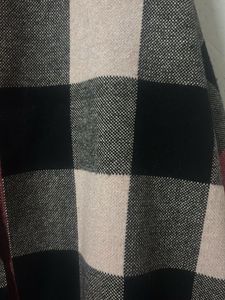 Cozy Plaid Poncho with Fringes