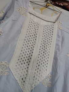 Elegant Sky Blue Kurta with Intricate Embroidery