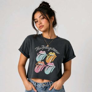 Rolling Stones Graphic Crop Top