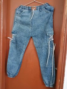 stylish cargo blue joggers