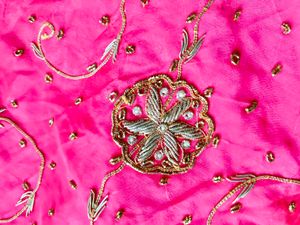 Vibrant Pink dabka/zardozi handwork skirt