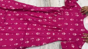 Pink Kurta with White Print