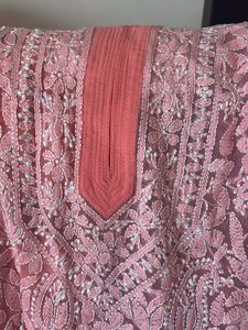 Beautiful Pink original Chikankari Kurta negotia