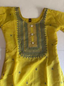 Yellow Embroidered Kurta