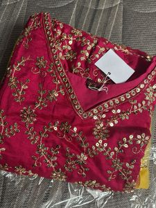 Designer Embroidered Silk Blouse in size m