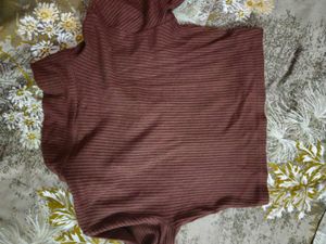 Forever 21 Ribbed Collared Crop Top