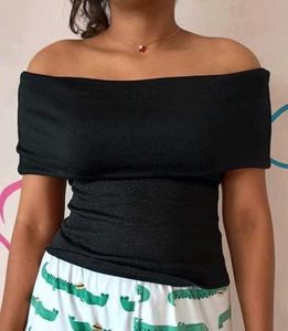 Off-Shoulder Black Top