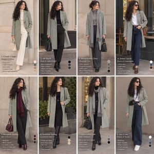Imported Elegant Light Grey Wool Blend Coat