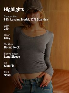 Bonkers Corner Dark Grey Modal Long Sleeve Top