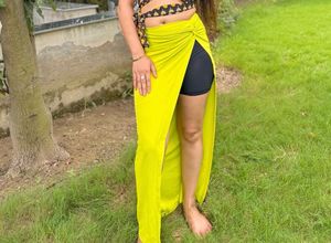 Black Halter Neck Blouse with skirt