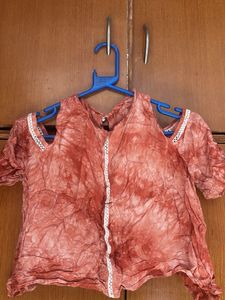 Tie-Dye Top with Lace Detail