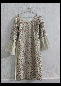 Elegant Cream Kurta Set with Sharara