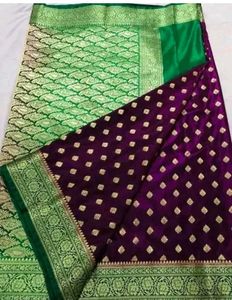 Green & Purple Banarasi Saree
