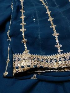 Teal Embroidered Kurta with Dupatta Set