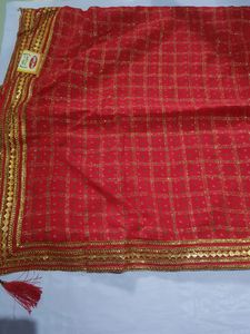 Chunari Print Red Saree