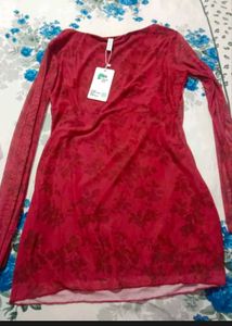 Newme Maroon Mini Dress