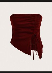 Ruched Drawstring Tube Top