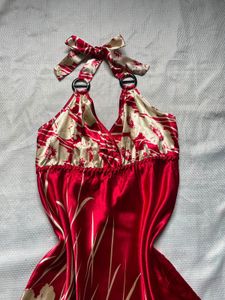 Vibrant Floral Halter Neck Dress