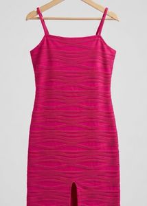 Fuchsia Textured Spaghetti Strap Dress