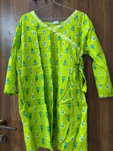 Vibrant Green Printed Kurta