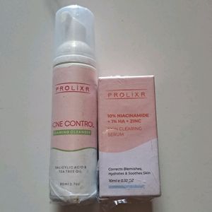Prolixr Acne Foaming Face Wash &amp; Niacinamide Serum