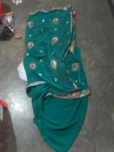 Beautiful Emerald Green Saree