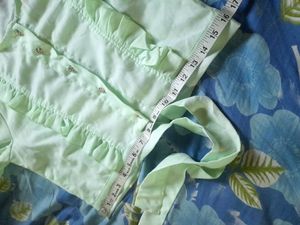 Cute Korean Pastel Green Tie-Front Ruffle Crop Top