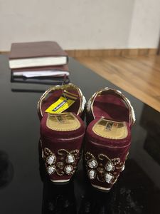 Embellished Wedge Sandals