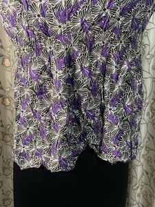 Purple Floral Off-Shoulder Smocked Top