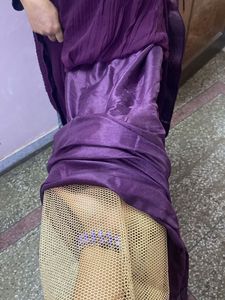 Elegant Purple Wine Embellished Gown