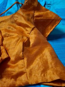 Orange Silk Blouse with Embellishments