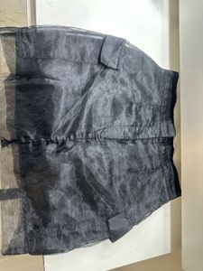 Black Sheer Cargo Mini Skirt