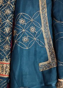 Elegant Teal Embroidered Lehenga Set