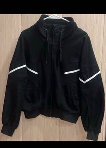Black Zip-Up Sporty Jacket imp