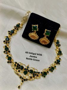 Green AD Attigai Jhumka Set