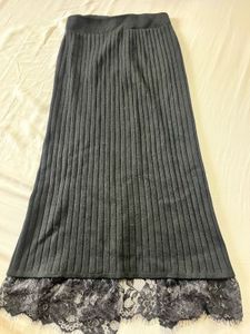 black lace long skirt