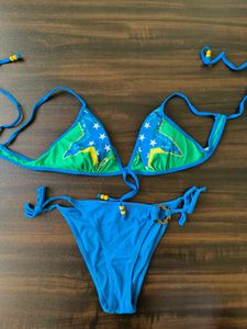 Flag Bikini Set 🇧🇷 + linen shirt