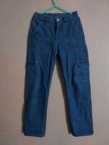Blue Denim Cargo Pants